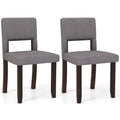 Set of 2 Wooden Dining Chair with Acacia Wood Frame Padded Seat and Back