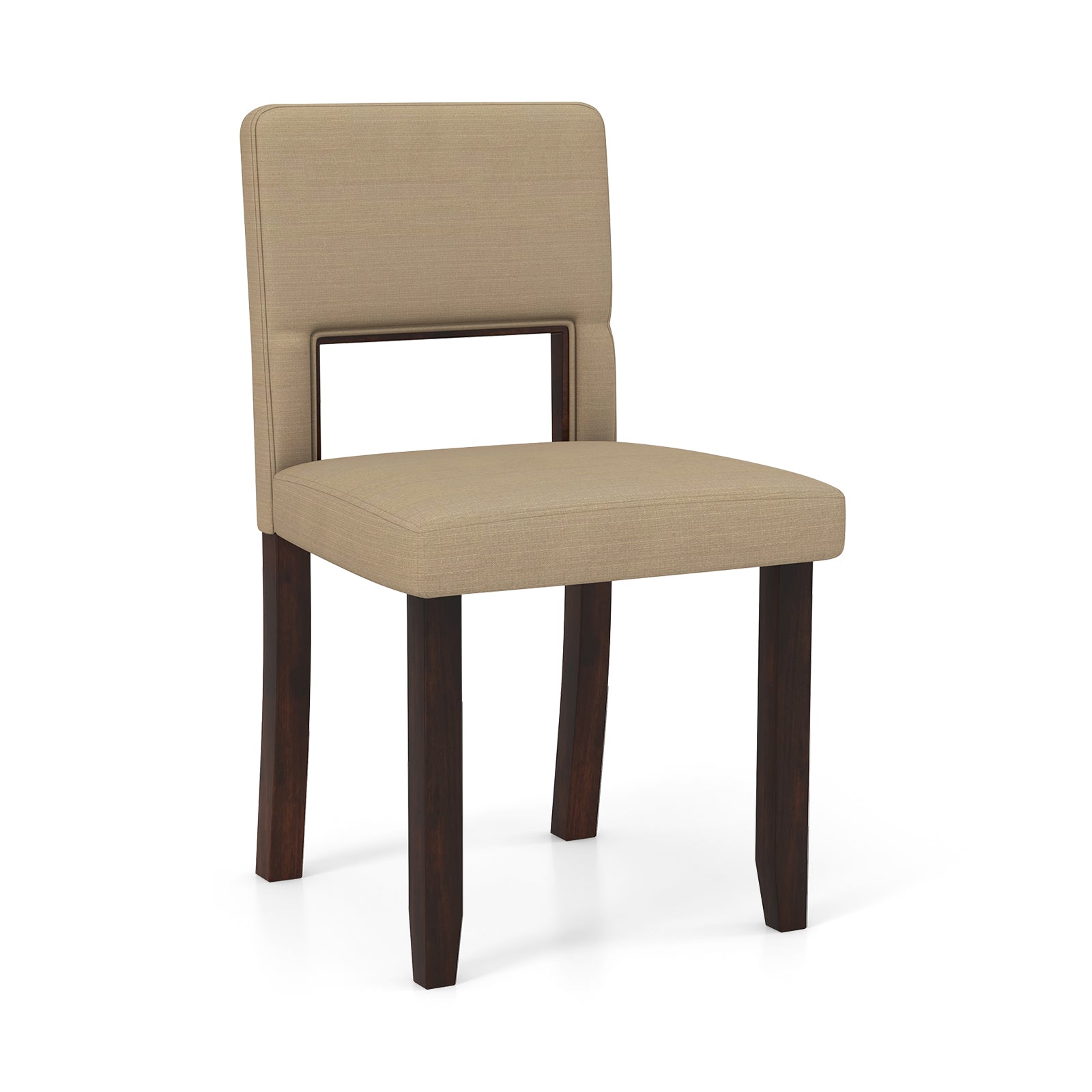Set of 2 Wooden Dining Chair with Acacia Wood Frame Padded Seat and Back