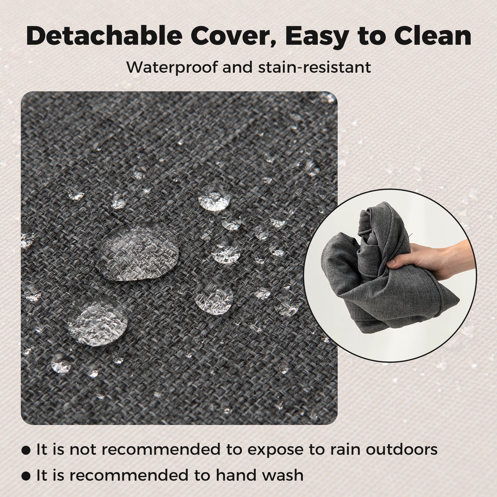 Set of 4 Outdoor Patio Cushion Set with Removable Covers