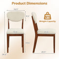 Sherpa Dining Chairs Set of 4 with Rubber Wood Legs for Dining Room-Walnut