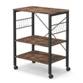 3-Tier Kitchen Baker's Rack Microwave Oven Storage Cart with Hooks