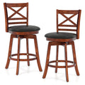 Swivel Barstools Set of 2 with Backrest and Footrest