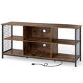 TV Stand for 65 Inch TVs-Rustic Brown and Black