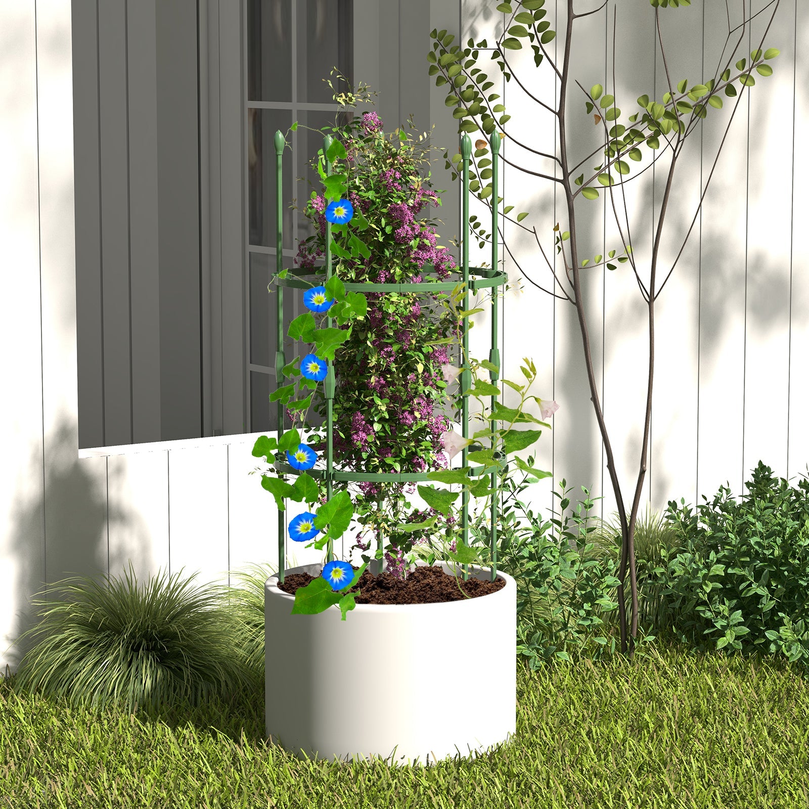 3-Pack Garden Trellis 40 Inch Tall Plant Support Stands with Clips and Ties