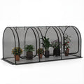 Tunnel Crop Cage Large Portable Plant Protection Tent with 3 Roll-up Zippered Doors