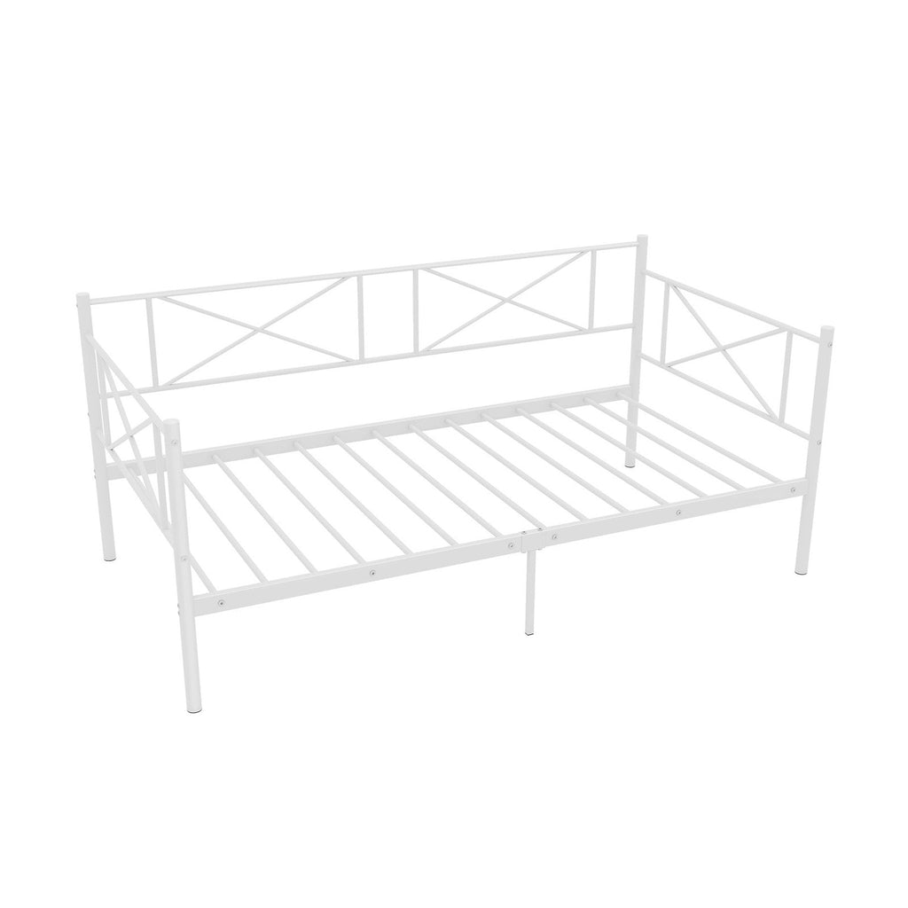Twin Size Platform Bed with Heavy-duty Metal Slat Support