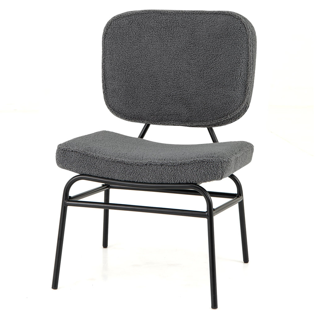 Upholstered Accent Chair Sherpa Reading Chair with Sponge Padding