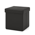 Upholstered Square Footstool with PVC Leather Surface for Bedroom