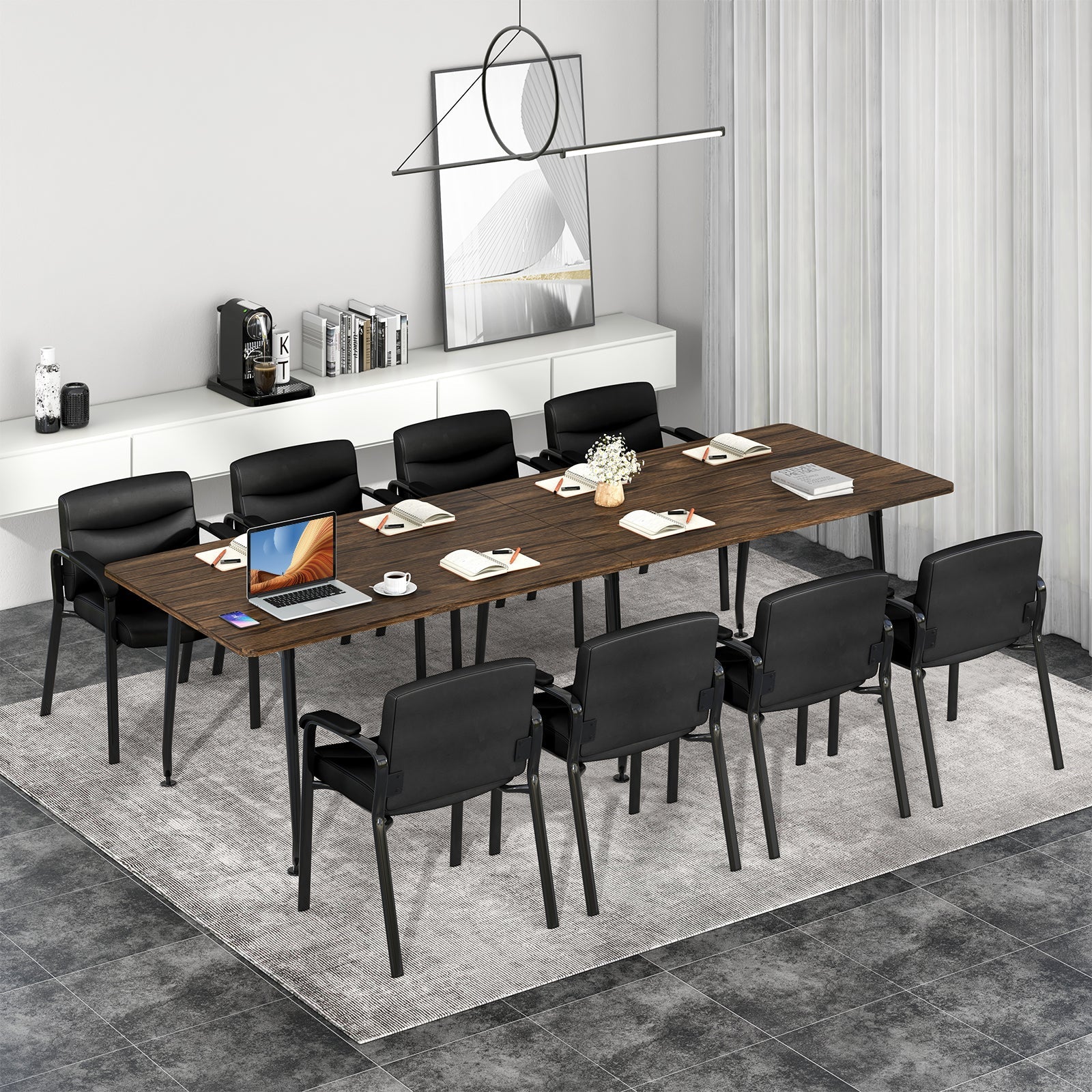 Waiting Room Chair No Wheels Set of 2-Black