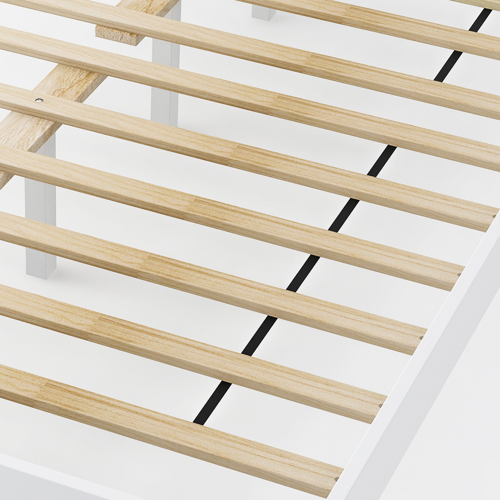 Twin/Full/Queen Size Wood Bed Frame with Headboard and Wooden Slats Support