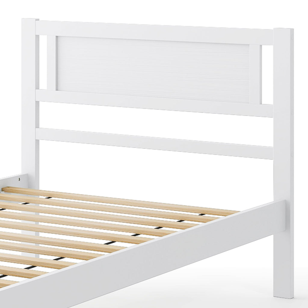 Twin/Full/Queen Size Wood Bed Frame with Headboard and Wooden Slats Support