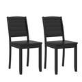 Wood Dining Chair Set of 2 Armless Kitchen Chairs with Rubber Wood Legs