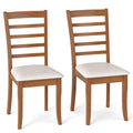 Wooden Dining Chair Set of 2 Modern Upholstered Kitchen Chair-Beige