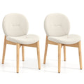 Wooden Dining Chairs Set of 2 with Rubber Wood Legs-White