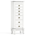 Wooden Jewelry Armoire Cabinet Storage Chest with Drawers and Swing Doors