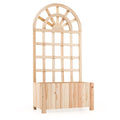 Wooden Raised Garden Bed with Trellis 48 Inch Outdoor Screen