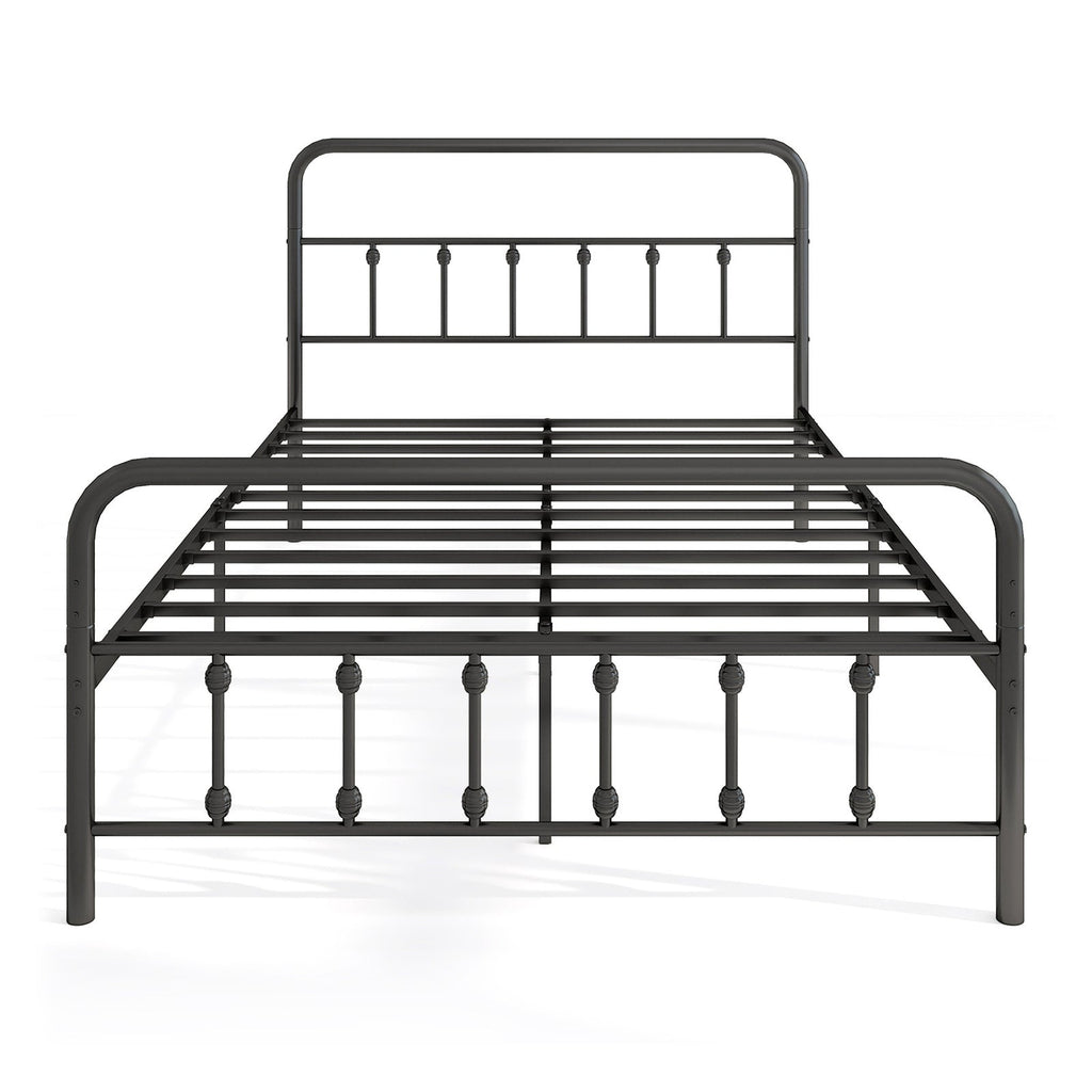 Bed Frame with Headboard and Under Bed Storage Black