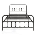 Bed Frame with Headboard and Under Bed Storage Black