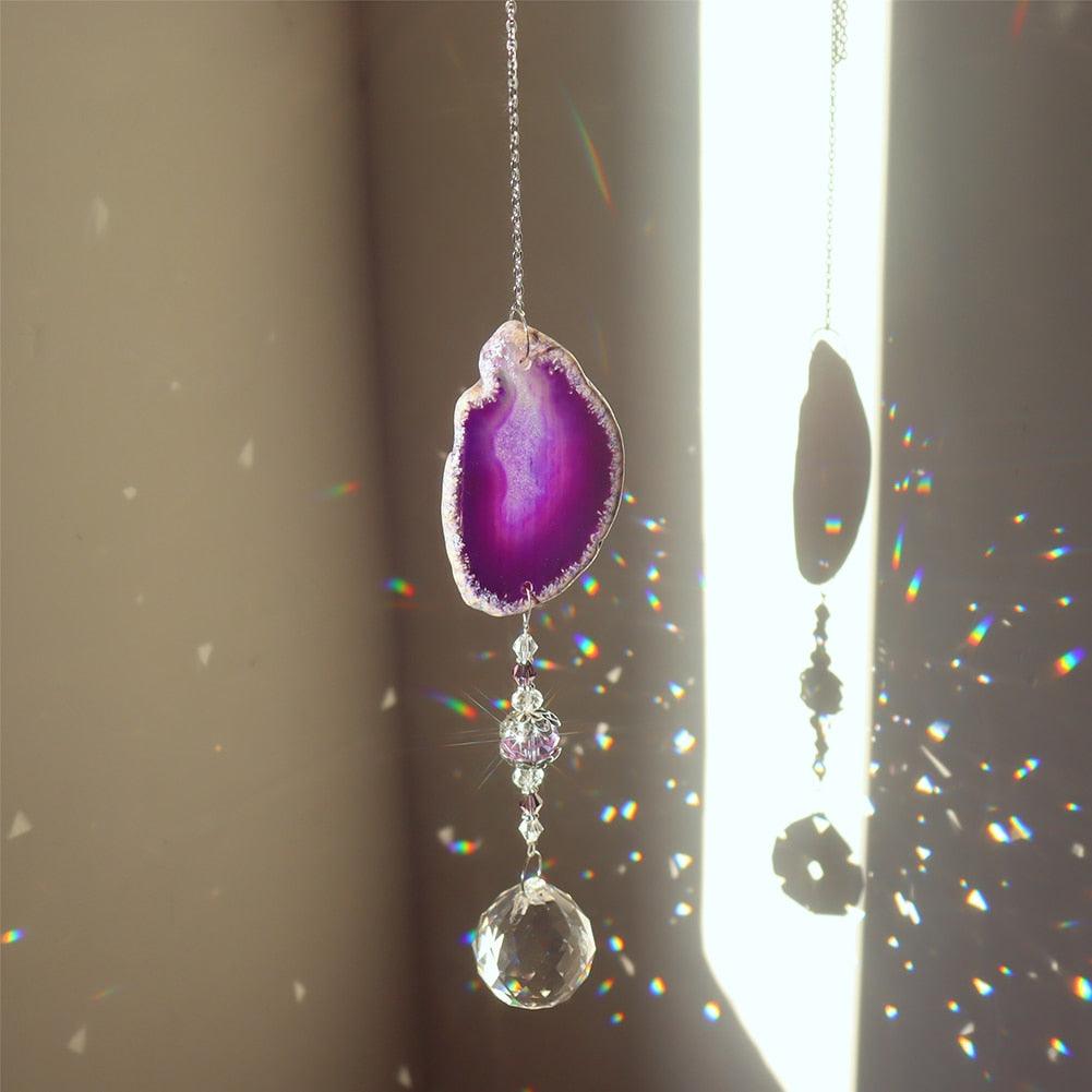 Chandelier Crystals Prisms For Window Sun-catchers Rainbow Chaser Amber Wind Chime Pendant Ball Colorful Beads Hanging Drop Handmade Jewellery Prisms Hanging Ornament Crystal Pendants For Home Office Garden  Wind-chime For Window Home Decor