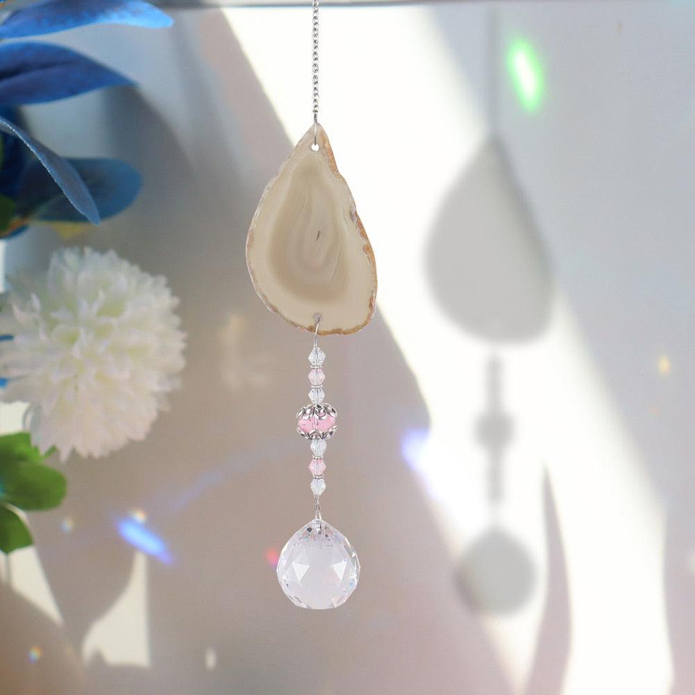 Chandelier Crystals Prisms For Window Sun-catchers Rainbow Chaser Amber Wind Chime Pendant Ball Colorful Beads Hanging Drop Handmade Jewellery Prisms Hanging Ornament Crystal Pendants For Home Office Garden  Wind-chime For Window Home Decor