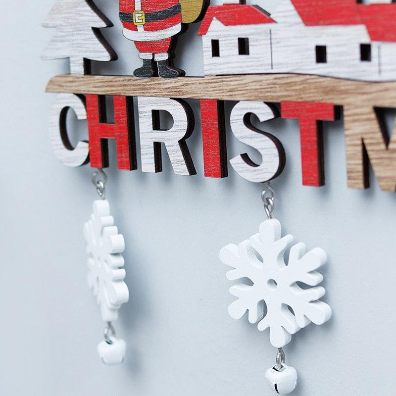 Christmas Door Hanging Wooden Santa Claus Festival Party Christmas Hanging Santa Claus Sign Santa Wooden Indoor/Outdoor Decor Hanging Santa Claus Wall Ornament for Christmas Holidays Wooden Wall Door Home Decoration Decoration