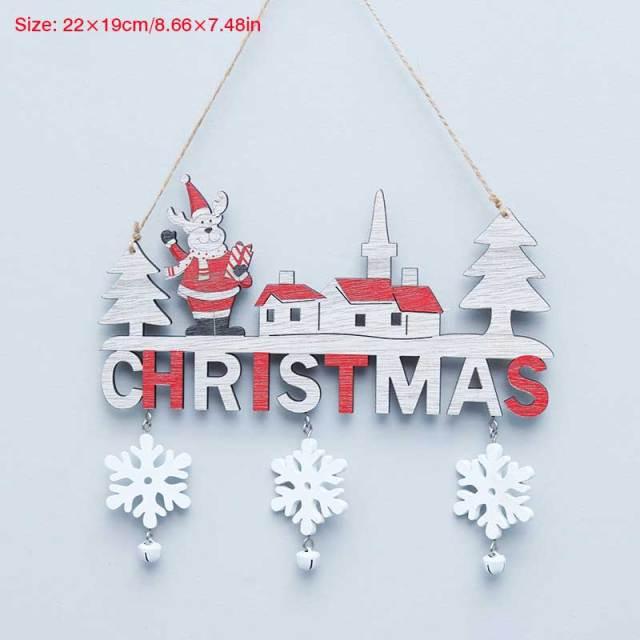 Christmas Door Hanging Wooden Santa Claus Festival Party Christmas Hanging Santa Claus Sign Santa Wooden Indoor/Outdoor Decor Hanging Santa Claus Wall Ornament for Christmas Holidays Wooden Wall Door Home Decoration Decoration