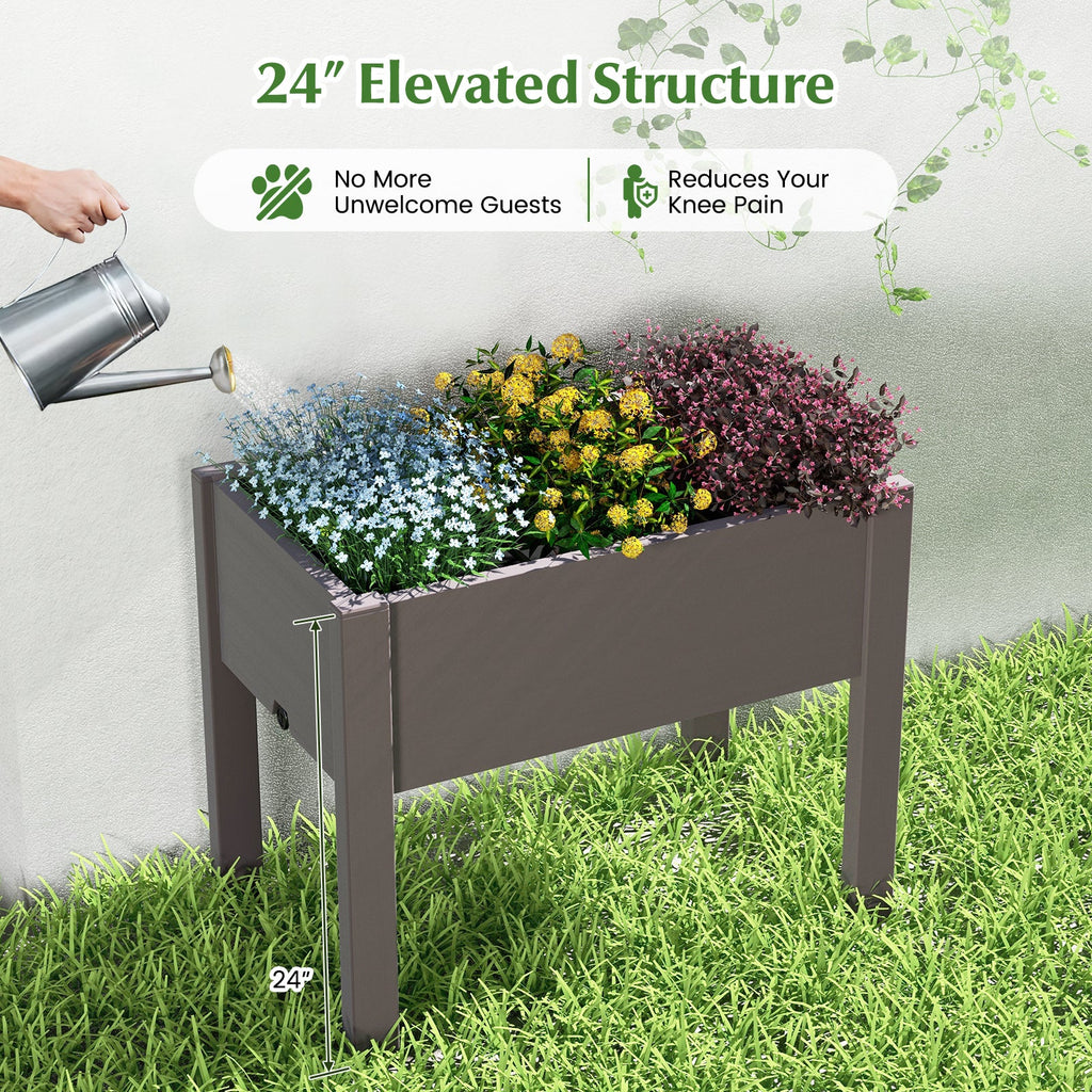53L Raised Bed Grow Box Self-Watering Planter Box Stand with Water Level Monitor