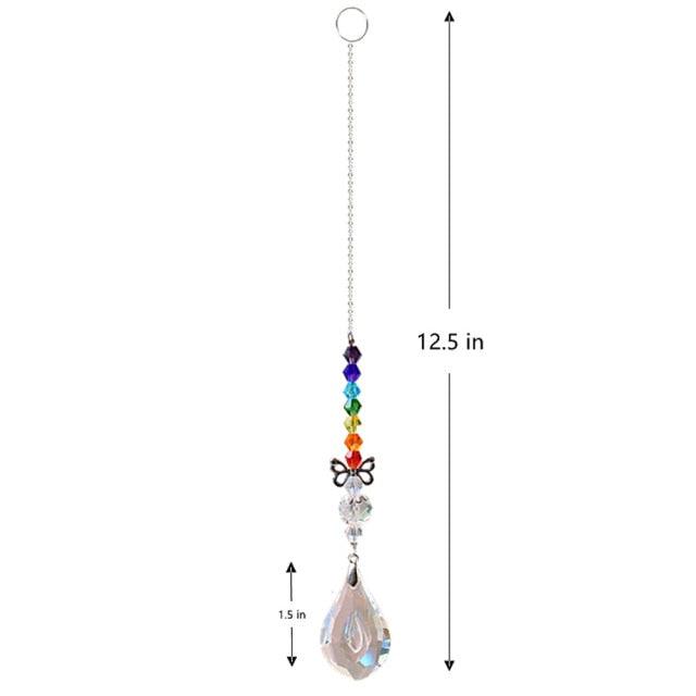 Colorful Window Sun-catcher & Wind Chimes Wreath Crystal Sunburst Hanging Prism Ornament Outdoor Celebration Gift Giving Thanks Giving Handmade Pendant For Home Garden Car Decor