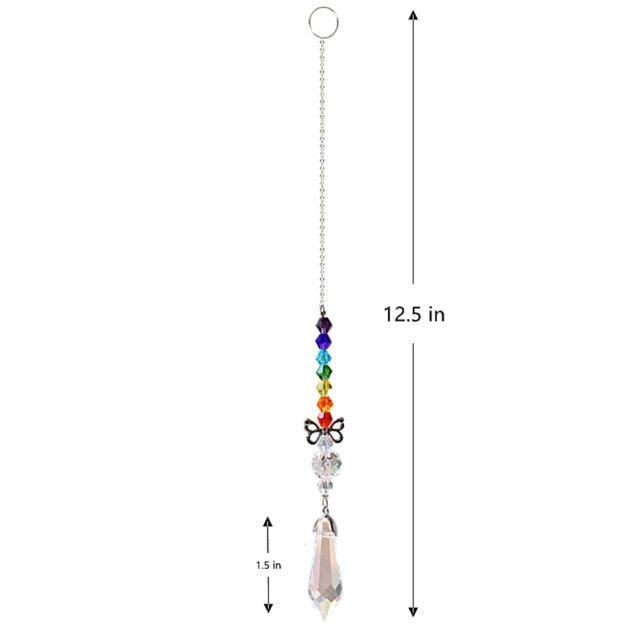 Colorful Window Sun-catcher & Wind Chimes Wreath Crystal Sunburst Hanging Prism Ornament Outdoor Celebration Gift Giving Thanks Giving Handmade Pendant For Home Garden Car Decor