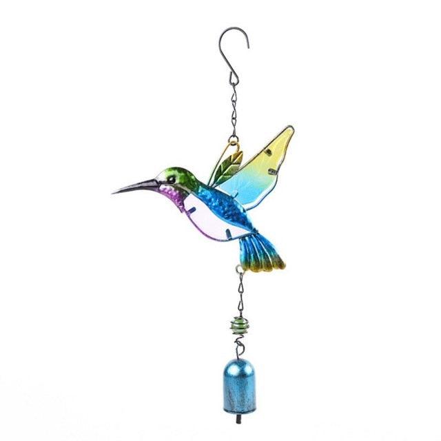 Creative Memory Wind Chimes Outdoor Metal Glass Wind Chimes Cute Hummingbird Owl Butterfly Wind Chimes Hanging Ornament Home Decoration Wind Bells Crafts For Mom Outdoor Stained Glass Chime For Garden Home Window Decor Memorial Gifts Housewarming Decor
