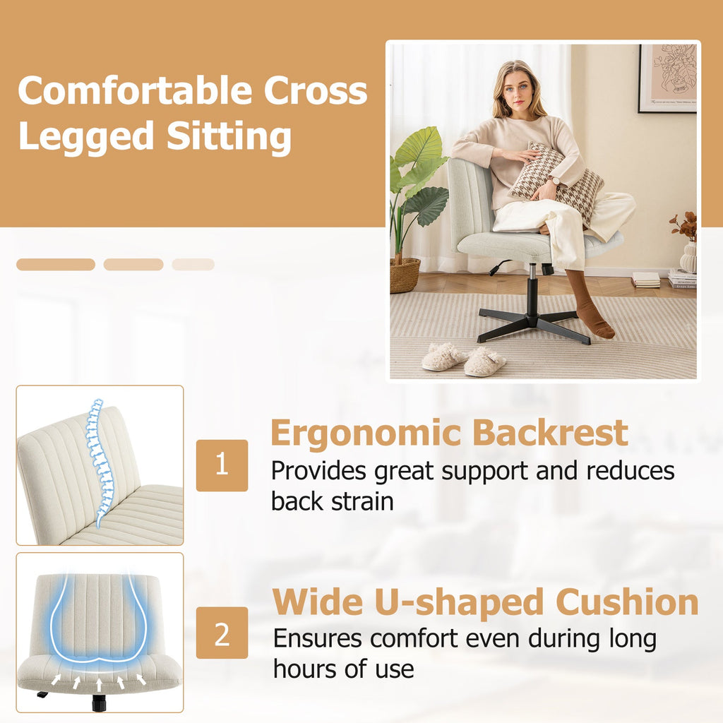 Criss Cross Legged Chair No Wheels 120¬∞ Rocking Adjustable Height