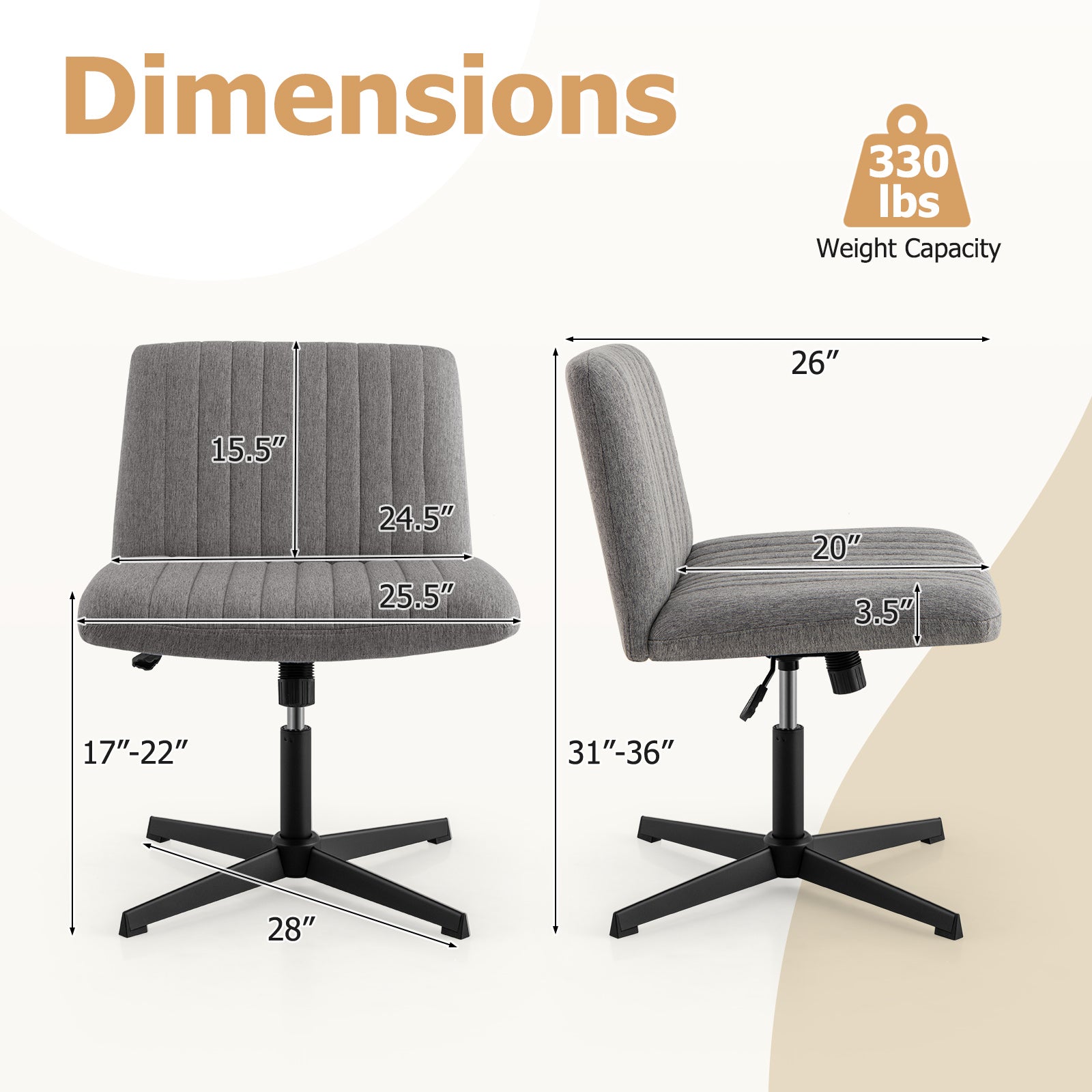 Criss Cross Legged Chair No Wheels 120¬∞ Rocking Adjustable Height