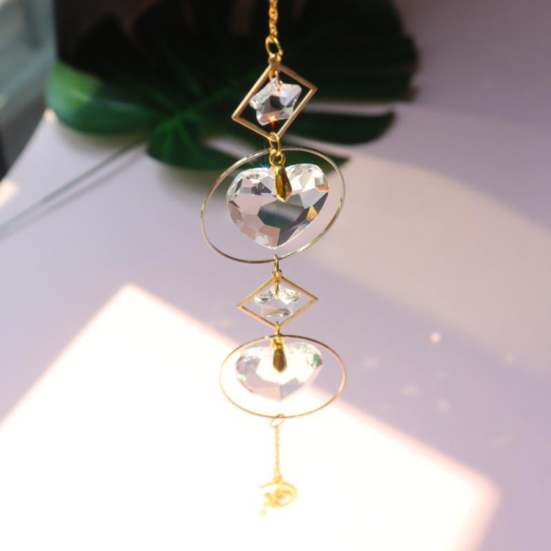 Crystal Colorful Sun Light  Catching Sphere Chandelier Lamps Light Crystals Glass Pendants Wind Chime Household Indoor Window Hanging Decoration Outdoor Gardening Colorful Hanging Pendant For Home Decor