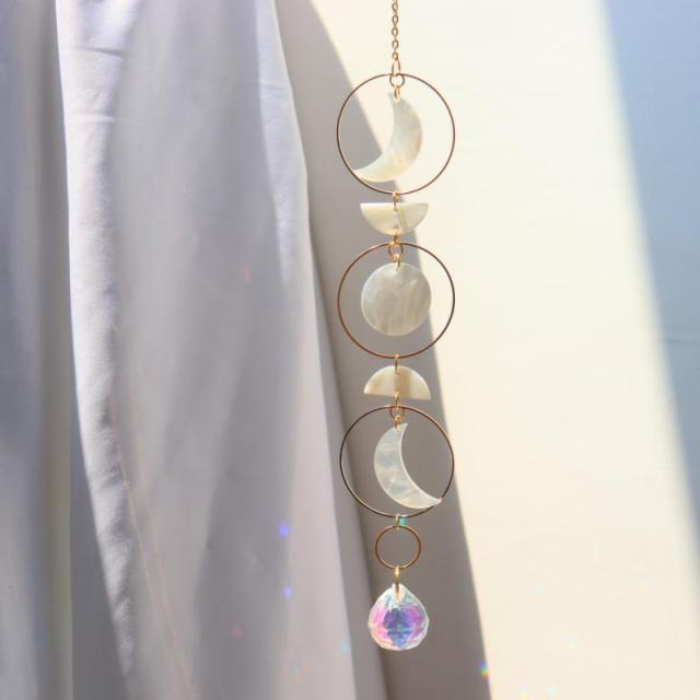 Crystal Colorful Sun Light  Catching Sphere Chandelier Lamps Light Crystals Glass Pendants Wind Chime Household Indoor Window Hanging Decoration Outdoor Gardening Colorful Hanging Pendant For Home Decor