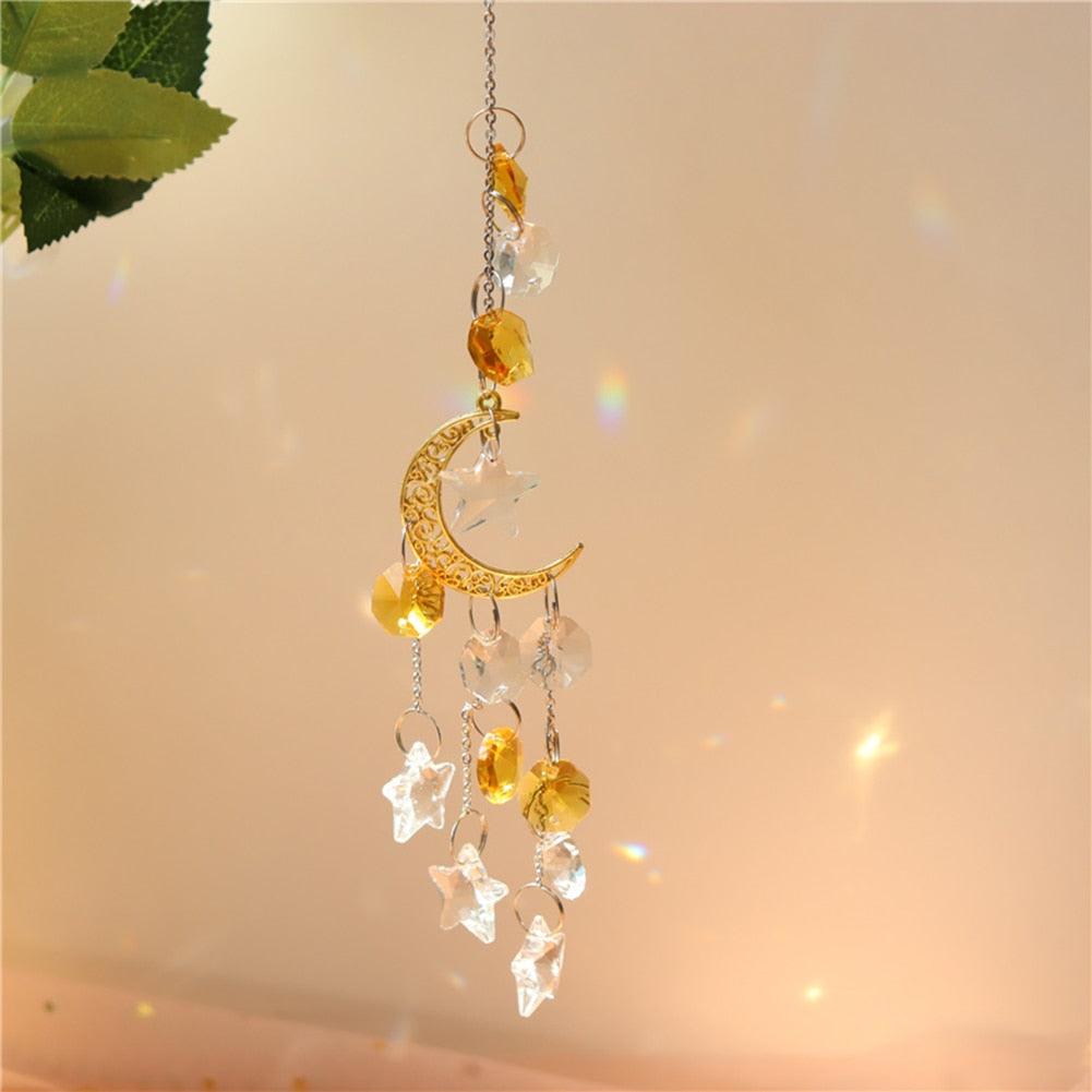 Crystal Hanging Sun-catchers Beads Colorful Chandelier Wind Chime Handmade Pendant Hanging Drop For Garden Window Curtain Chandelier Home Decor Christmas Pendant Gifts Ornament For Garden Window Car Wedding Plants