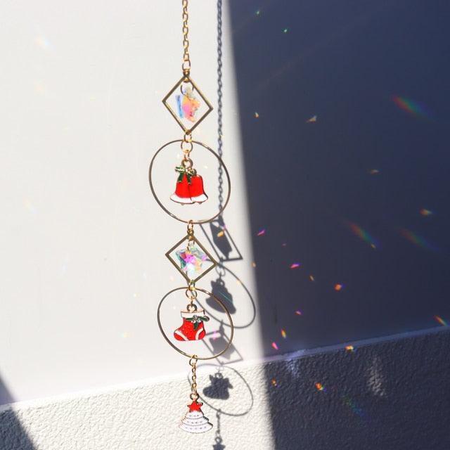 Crystal Hanging Sun-catchers Beads Colorful Chandelier Wind Chime Handmade Pendant Hanging Drop For Garden Window Curtain Chandelier Home Decor Christmas Pendant Gifts Ornament For Garden Window Car Wedding Plants
