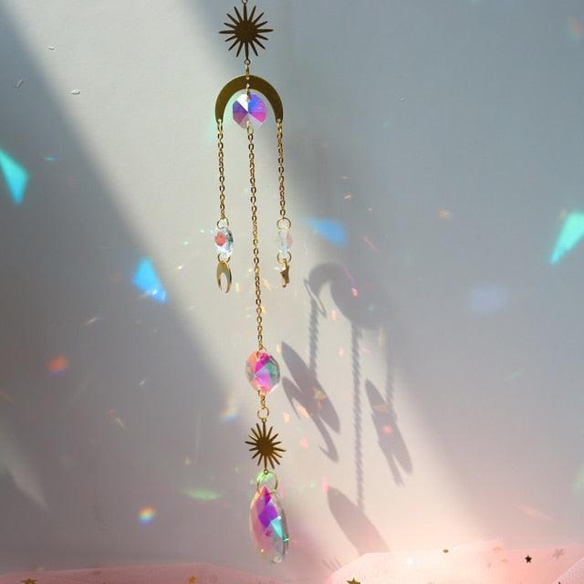 Crystal Hanging Sun-catchers Beads Colorful Chandelier Wind Chime Handmade Pendant Hanging Drop For Garden Window Curtain Chandelier Home Decor Christmas Pendant Gifts Ornament For Garden Window Car Wedding Plants