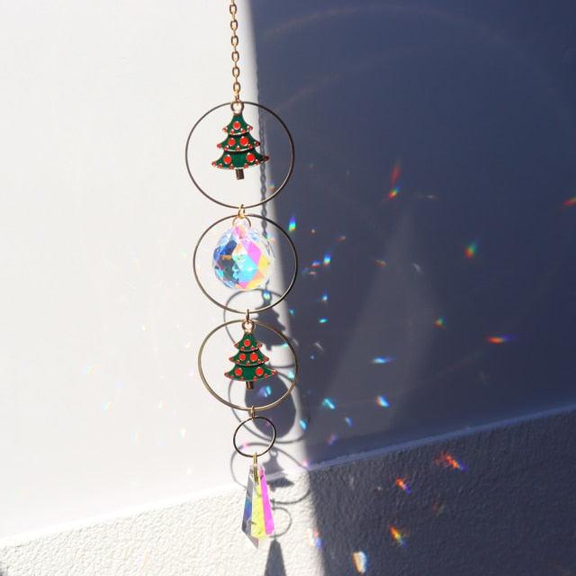 Crystal Hanging Sun-catchers Beads Colorful Chandelier Wind Chime Handmade Pendant Hanging Drop For Garden Window Curtain Chandelier Home Decor Christmas Pendant Gifts Ornament For Garden Window Car Wedding Plants