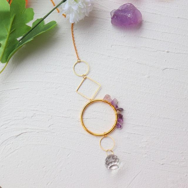 Crystal Hanging Sun-catchers Beads Colorful Chandelier Wind Chime Handmade Pendant Hanging Drop For Garden Window Curtain Chandelier Home Decor Christmas Pendant Gifts Ornament For Garden Window Car Wedding Plants