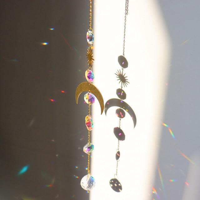 Crystal Hanging Sun-catchers Beads Colorful Chandelier Wind Chime Handmade Pendant Hanging Drop For Garden Window Curtain Chandelier Home Decor Christmas Pendant Gifts Ornament For Garden Window Car Wedding Plants