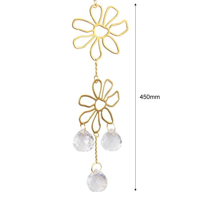 Crystal Wind Chime Star Moon Sun Pendant Indoor Window For Window in Garden Starry Sky Decor Catchers with Crystals  Dream Sun Catchers Plated Colorful Beads Hanging Drop for Outdoor Garden Moon Prism