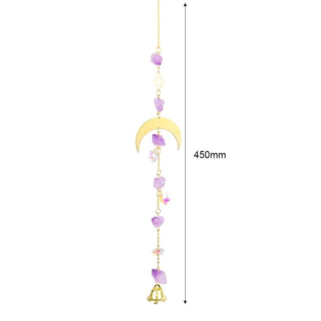 Crystal Wind Chime Star Moon Sun Pendant Indoor Window For Window in Garden Starry Sky Decor Catchers with Crystals  Dream Sun Catchers Plated Colorful Beads Hanging Drop for Outdoor Garden Moon Prism