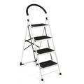 4-Step Folding Ladder with Anti-Slip Pedal Platform 330Lbs Capacity
