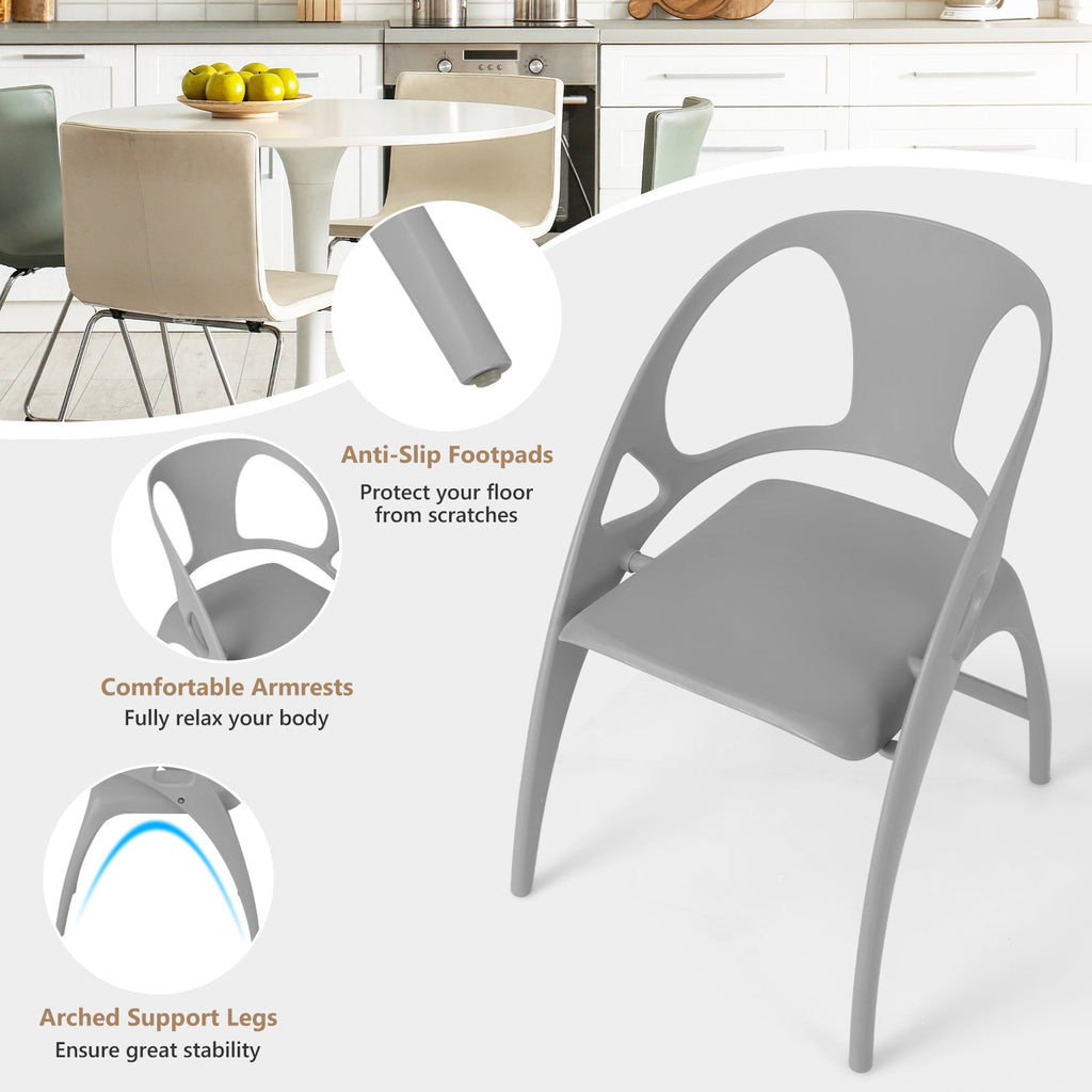 Folding Dining Chairs Set of 2 with Armrest and High Backrest