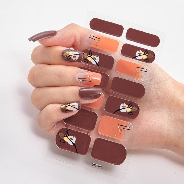 Full Cover Nail Stickers Designer Nail Decals Fashion Five Sorts of Nail Stickers  Nail Sticker set Nail Decoration Nail Strips 3D Nail Art Stickers Decal Slider Template Diy Nail Tool Decorations Nail Art Design Self Adhesive Luxury Designer Nail Sticker