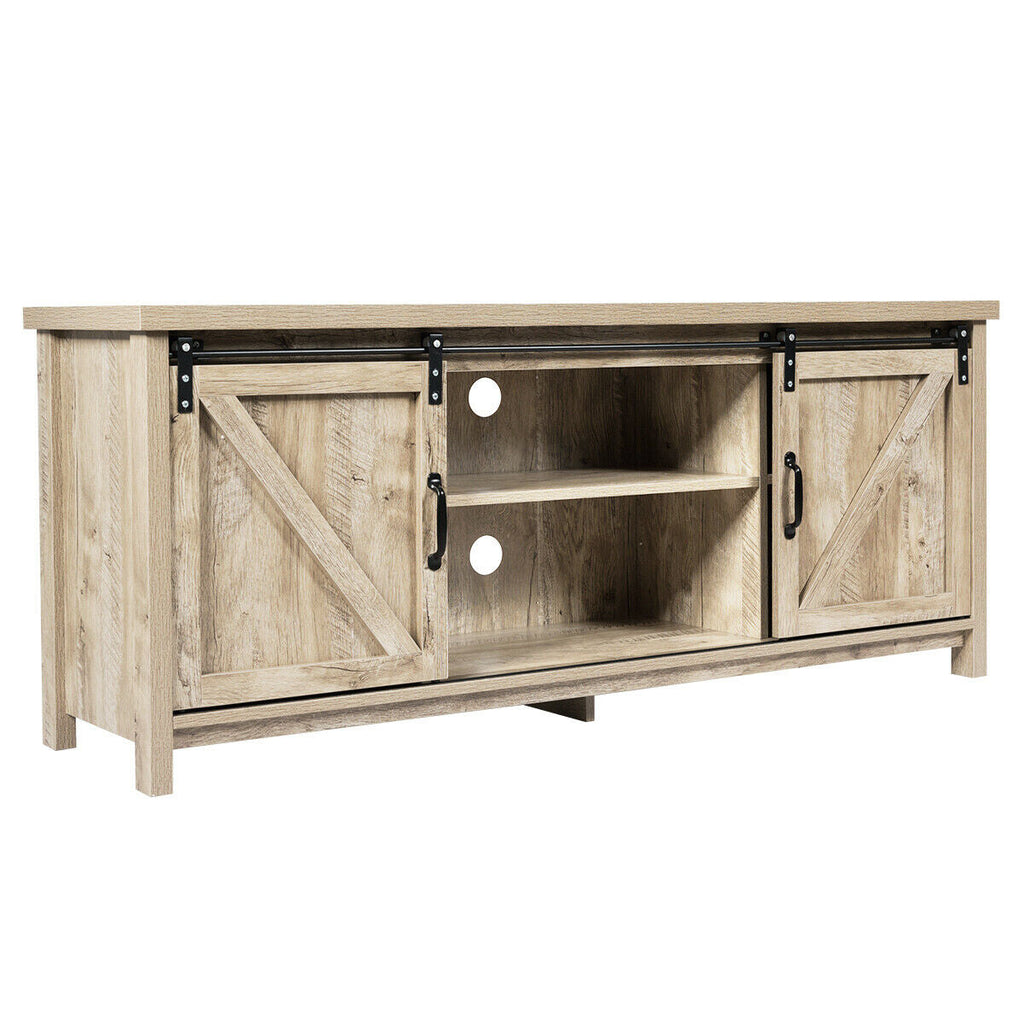 TV Stand Media Center Console Cabinet with Sliding Barn Door