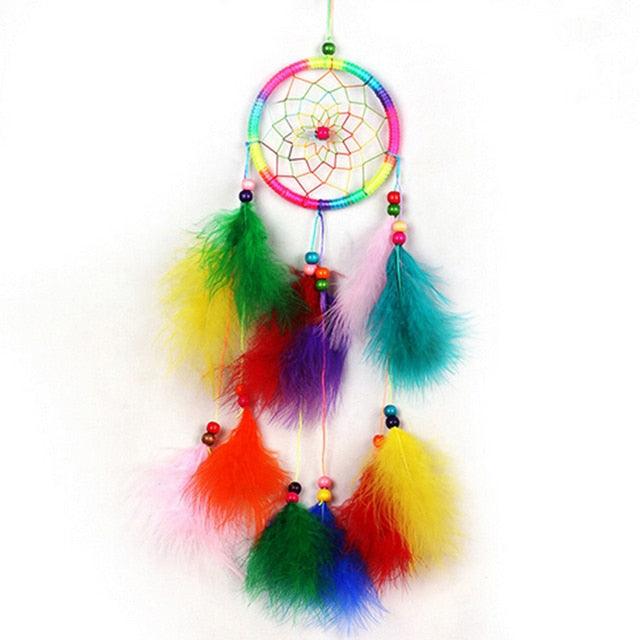 Handmade Dream Catcher Feather Car Interior Rear view Mirror Mini Home Decoration Retro Feather Dream net Catcher Feathers Wall Hanging Dream Net Weaving Decor Gifts for Car Room Decor Charms Pendant Decor Wall Hanging Ornaments