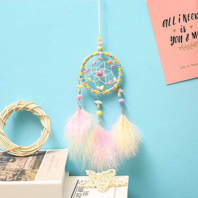 Handmade Dream Catcher Feather Car Interior Rear view Mirror Mini Home Decoration Retro Feather Dream net Catcher Feathers Wall Hanging Dream Net Weaving Decor Gifts for Car Room Decor Charms Pendant Decor Wall Hanging Ornaments