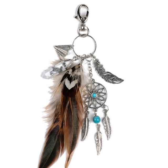 Handmade Dream Catcher Feather Car Interior Rear view Mirror Mini Home Decoration Retro Feather Dream net Catcher Feathers Wall Hanging Dream Net Weaving Decor Gifts for Car Room Decor Charms Pendant Decor Wall Hanging Ornaments