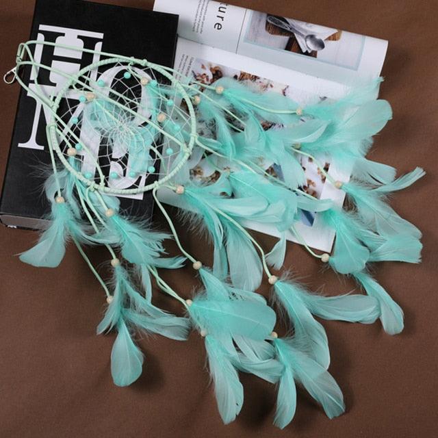 Heart Shape Creative Handmade Vintage Dream Catcher Wedding Decoration LED Handmade Heart Shape Feather Design Dream Catchers For Wall Hanging Decor Home Decoration Festival Gift Wind Chimes Party Feather Room Decor